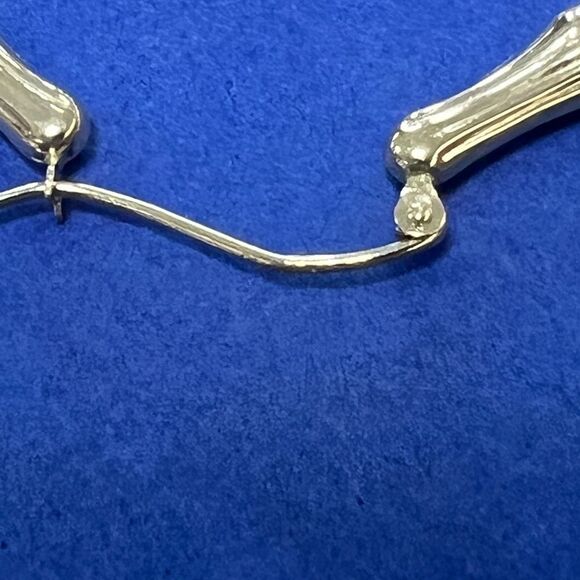 14k Gold Polished Bamboo Hoop Earrings - Picture 13 of 14